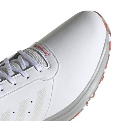 adidas S2G Spikeless Golf Shoes - White/Grey/Red - thumbnail image 6