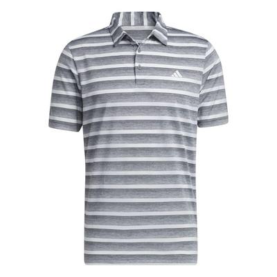 adidas 2 Colour Stripe Golf Polo - Grey Three