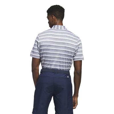 adidas 2 Colour Stripe Golf Polo - Grey Three - thumbnail image 2