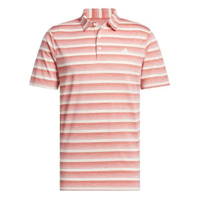 adidas 2 Colour Stripe Golf Polo - Preloved Scarlet - thumbnail image 1