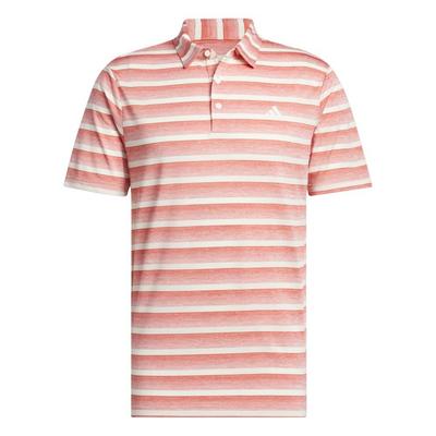 adidas 2 Colour Stripe Golf Polo - Preloved Scarlet