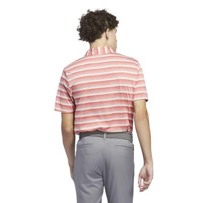 adidas 2 Colour Stripe Golf Polo - Preloved Scarlet - thumbnail image 2