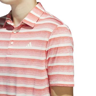 adidas 2 Colour Stripe Golf Polo - Preloved Scarlet - thumbnail image 4
