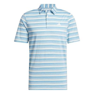 adidas 2 Colour Stripe Golf Polo - Semi Blue Burst - thumbnail image 1