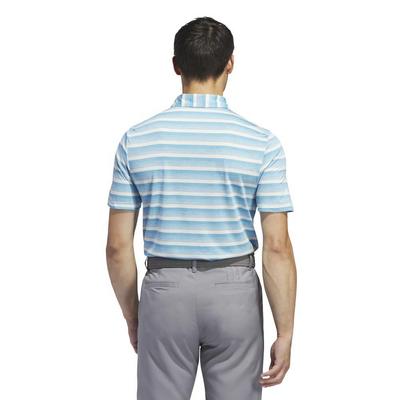 adidas 2 Colour Stripe Golf Polo - Semi Blue Burst - thumbnail image 2