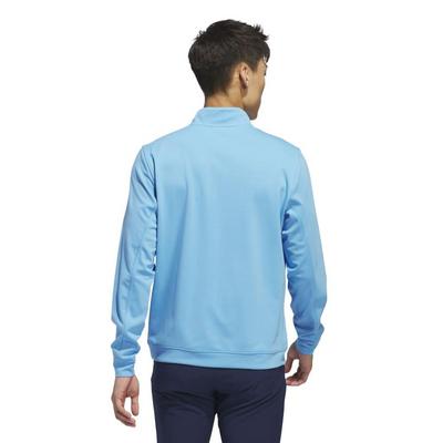 adidas Elevated 1/4 Zip Golf Sweater - Semi Blue Burst - thumbnail image 2