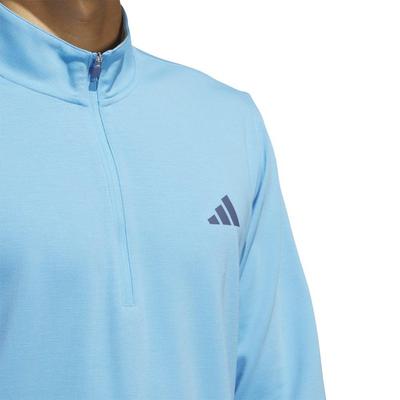 adidas Elevated 1/4 Zip Golf Sweater - Semi Blue Burst - thumbnail image 4