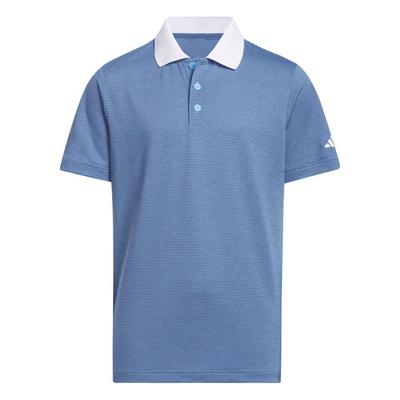 adidas Junior Striped Golf Polo - Navy