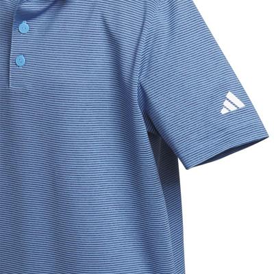 adidas Junior Striped Golf Polo - Navy - thumbnail image 3