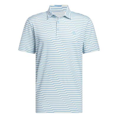 adidas Mesh Print Golf Polo - Semi Blue Burst