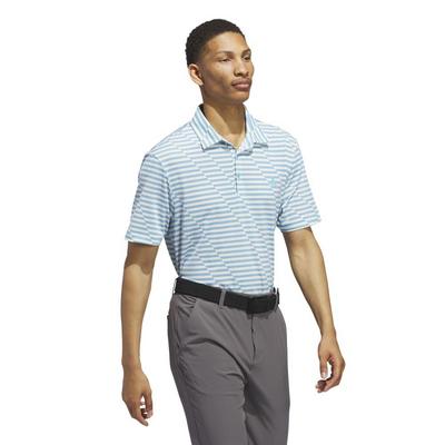 adidas Mesh Print Golf Polo - Semi Blue Burst - thumbnail image 3