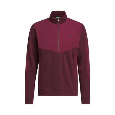adidas Ultimate365 Course Control Hybrid 1/4 Zip Golf Sweater - Maroon