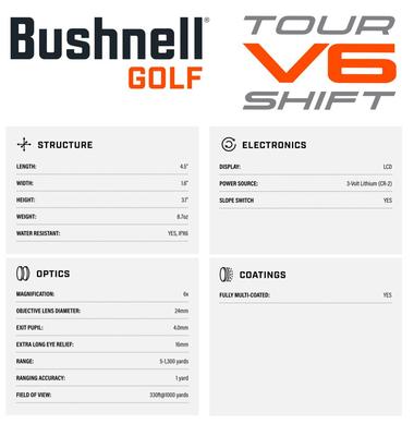 Bushnell Tour V6 Shift Golf Laser Rangefinder - thumbnail image 6