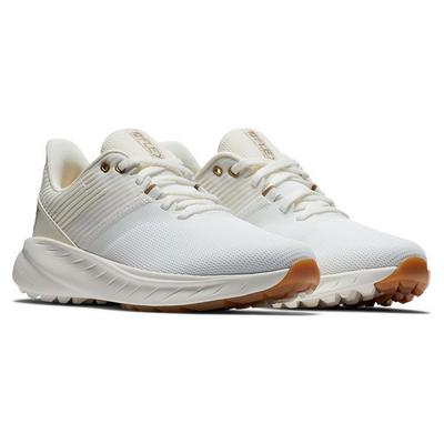 FootJoy Flex Womens Golf Shoes - White/Biege - thumbnail image 3