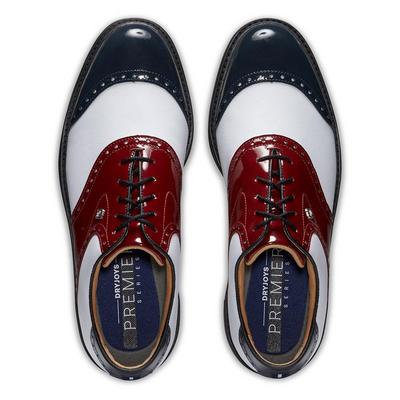 FootJoy Premiere Series Wilcox Golf Shoes - White/Navy/Wine - thumbnail image 7