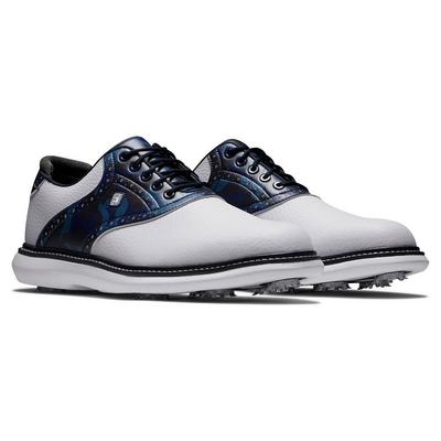 FootJoy Traditions Golf Shoes - White/Navy/Multi - thumbnail image 3