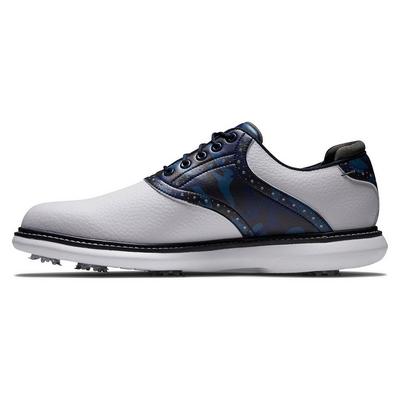 FootJoy Traditions Golf Shoes - White/Navy/Multi - thumbnail image 2