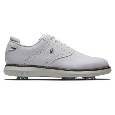 FootJoy Traditions Junior Golf Shoes - White/Grey - thumbnail image 1