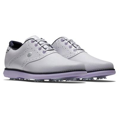 FootJoy Traditions Womens Golf Shoes - White/Navy/Purple - thumbnail image 3