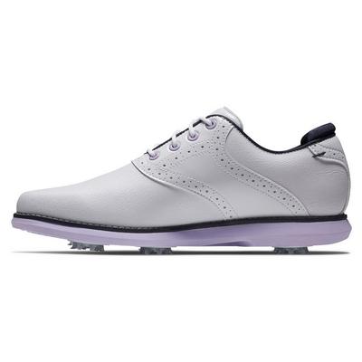 FootJoy Traditions Womens Golf Shoes - White/Navy/Purple - thumbnail image 2