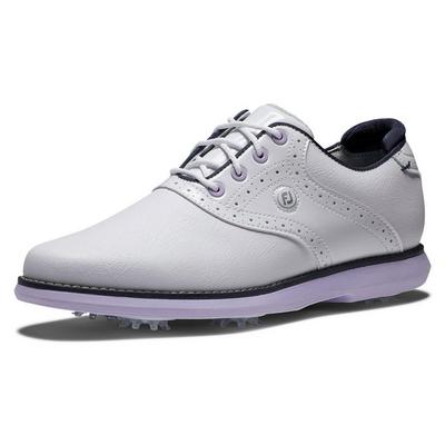 FootJoy Traditions Womens Golf Shoes - White/Navy/Purple - thumbnail image 5