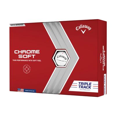 Callaway Chrome Soft Triple Track Golf Balls - White - thumbnail image 1