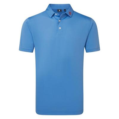 Footjoy Stretch Pique Solid Golf Polo Shirt - Coastal Blue