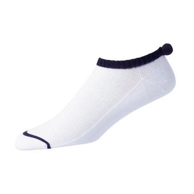 FootJoy Ladies ProDry Pom Pom Golf Socks - White/Navy