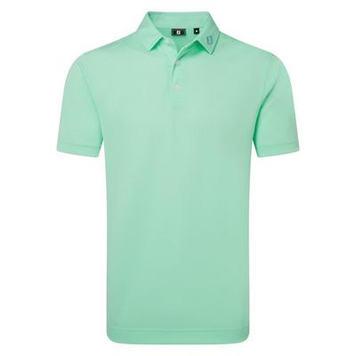 Footjoy Stretch Pique Solid Golf Polo Shirt - Sea Glass Blue