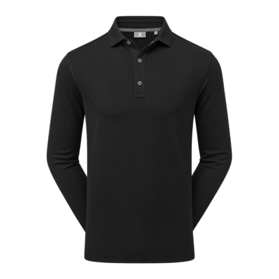 FootJoy ThermoSeries Long Sleeve Golf Polo Shirt - Black