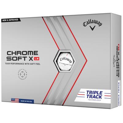 Callaway Chrome Soft X LS Triple Track Golf Balls - White - thumbnail image 1