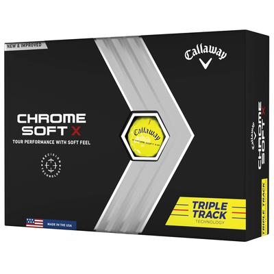Callaway Chrome Soft X Triple Track Golf Balls - Yellow - thumbnail image 1