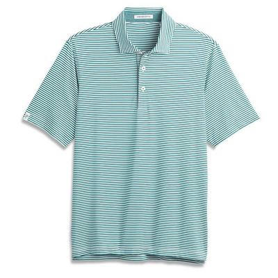 Ashworth Striped Tech Golf Polo - White/Lagoon - thumbnail image 1