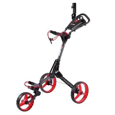 Cube 3-Wheel Golf Push/Pulll Trolley - Charcoal/Red - thumbnail image 1