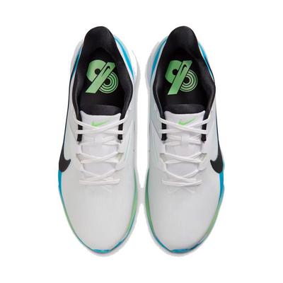Nike NEXT% Tour 3 Spiked Golf Shoes - White/Black/Light Current Blue - thumbnail image 6