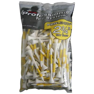 Pride Professional Wooden Tee Pack 69mm - Yellow (100)