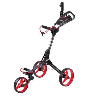 Cube 3-Wheel Golf Push/Pulll Trolley - Charcoal/Red