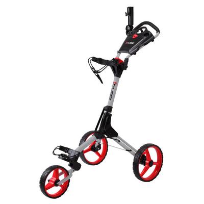 Cube 3-Wheel Golf Push/Pulll Trolley - Silver/Red