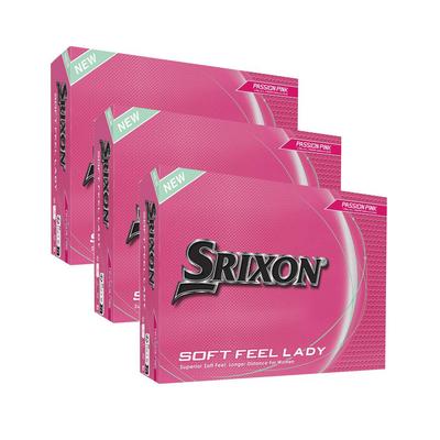 Srixon Soft Feel Ladies Golf Balls - Pink 3 x Dozen Personalised