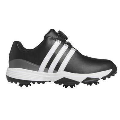 adidas Tour360 24 BOA Junior Golf Shoes - Black/White/Iron
