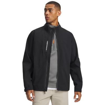 Under Armour UA Drive Pro Waterproof Golf Rain Jacket - Black/White