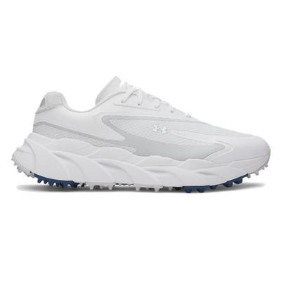 Under Armour UA Halo Hybrid Spikeless Golf Shoes - White/White/Metallic Silver
