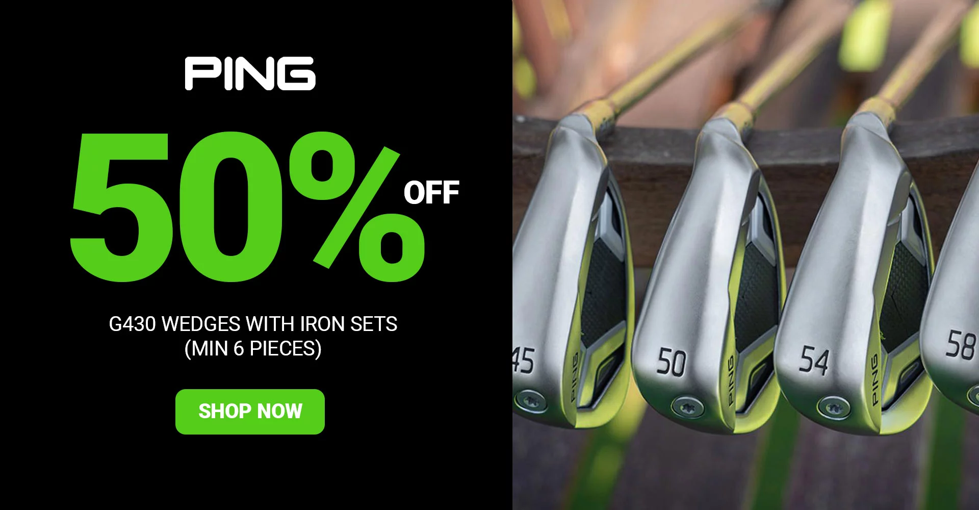 Ping G430 50% Off Wedge Banner